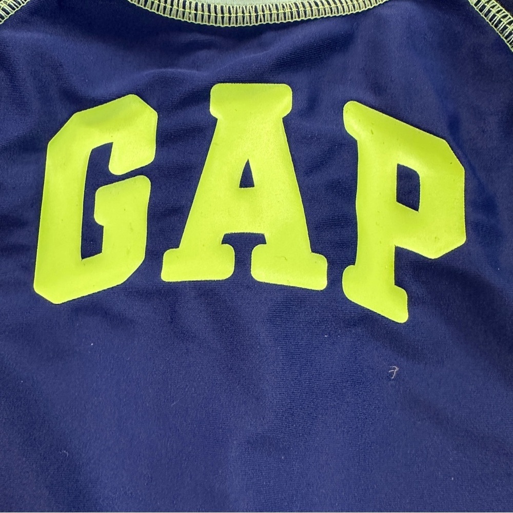GAP Kids Navy and White One Piece Striped Rash guard Sz 12-18M - Picture 2 of 6